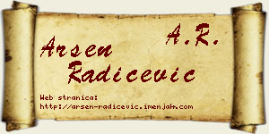 Arsen Radičević vizit kartica